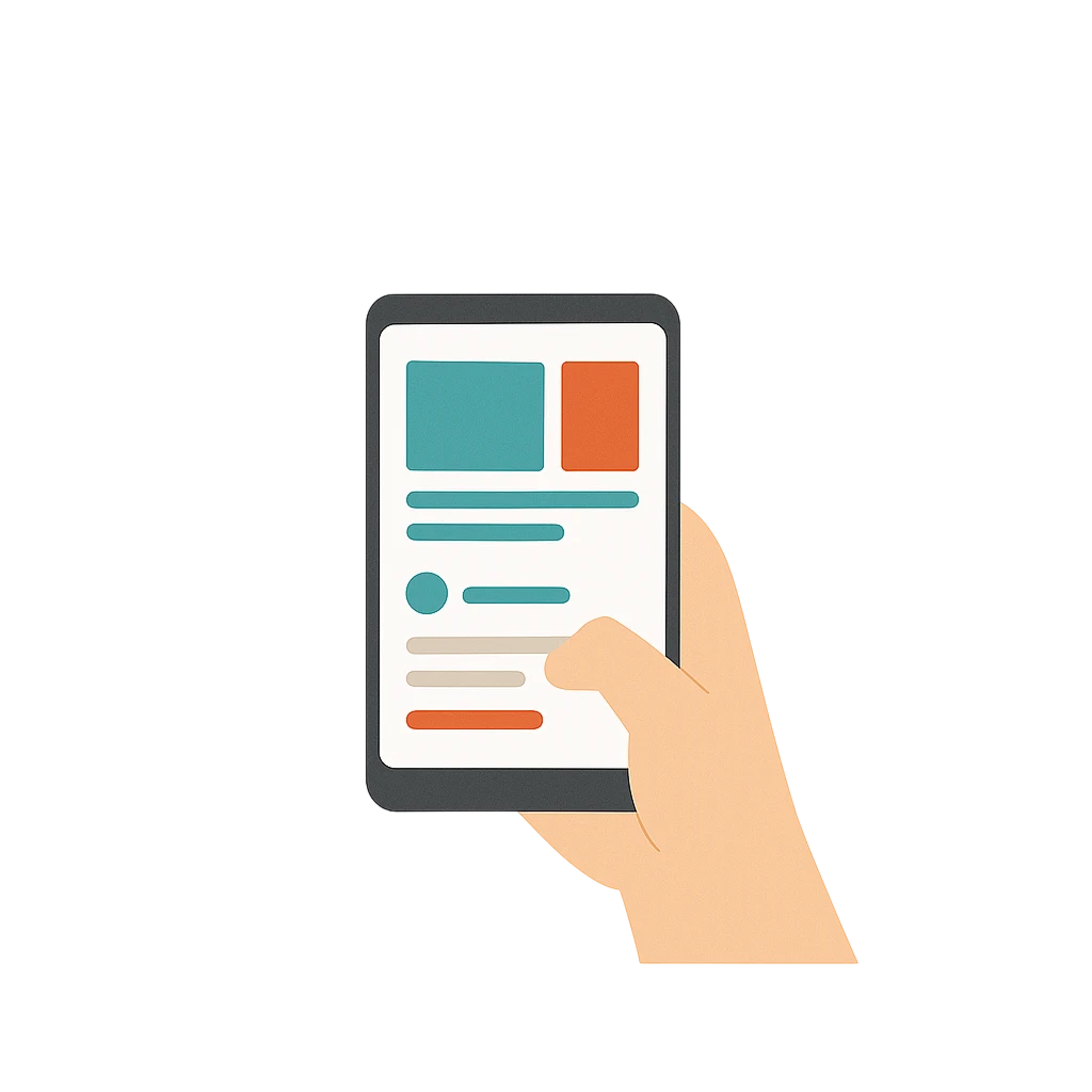 Mobile phone displaying a medical website interface